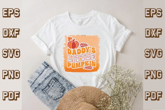 Daddy s Little Pumpkin SVG: Retro Fall T-Shirt Designs