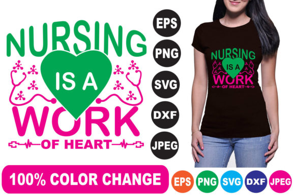 Nurse is a Work of Heart T-Shirt Designs Review for Publishers