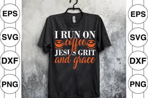 STRONG WOMAN I Run on Coffee T-Shirt Design