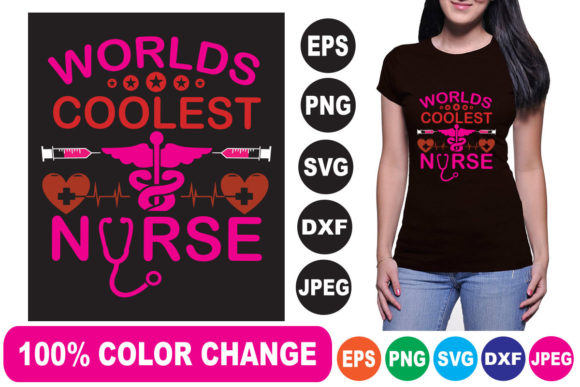 W0rlds Coolest Nurse T Shirt Design